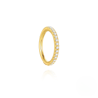 wholesale S925 Sterling Silver Fashionable Minimalist Ins-style Flexible Cartilage Piercing Zirconia Studded Ear Hoop Earrings-Single gold-8mm rod thickness 1.2mm