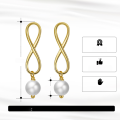 wholesale S925 Sterling Silver Bow-shaped Natural Freshwater Pearl Earrings, French Elegant Style for Wholesale-0-3