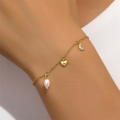 wholesale S925 Sterling Silver Exquisite Layered Love Moon Pearl Bracelet, Korean Minimalist Design-0-1