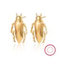 wholesale Metal S925 Earrings, Cross-Border Hot Pick Fashionable Personality Trend Exaggerated High-End Sense Golden Beetle Cicada Earrings-0-0