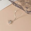 wholesale S925 Silver Nalan Fresh Sweet Ins Style Small Design Sense Personality Hollow Line Small Flower Necklace Y01772-0-3