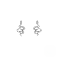 wholesale 925 Sterling Silver Ins Style Snake-shaped Zircon Accent Earring Wire Stud Earrings For Trendsetters-0-3