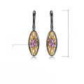 wholesale 925 Silver Italian Artisan Designer Gemstone Earrings, Small Batch Design with Natural Amethyst Ear Drops-0-4