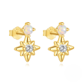 wholesale S925 Sterling Silver Octagonal Opal Zircon Accent Versatile Earrings For Women-0-4