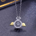 wholesale S925 Sterling Silver Angel's Guardian with Moving Wings Clavicle Necklace for Female Students, Best Friend Edition, Light Luxury and Personalized-0-0
