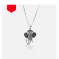 wholesale S925 Sterling Silver Retro Craft Inlaid Diamond Elephant Necklace Pendant Travel Souvenir Collarbone Chain Jewelry-0-1