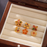 wholesale S925 silver with natural rainbow tourmaline heart through-hole accessory DIY drop pendant bead necklace material-Sunstone Back Cloud