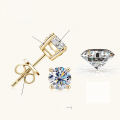 wholesale 925 Sterling Silver Classic Four-Prong D Color Moissanite Stud Earrings for Women, Cross-Border Exclusive Versatile Wholesale Hot Seller-0-3
