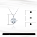wholesale S925 Sterling Silver Jewelry, Cloud-Pull Necklace, Light Luxury 8A Ultra-Sparkling Zircon Necklace, Round Zircon, Cross-Border Bestseller-0-1