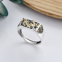 wholesale S925 Sterling Silver Yun Chao Xuan Fashion Niche Design, Creative and Retro Pixiu Good Luck Open-Mouth Ring for Men and Women-YFJ576/approx. 4.4g Adjustable opening