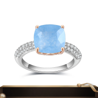 wholesale S925 Sterling Silver Vintage-Inspired Luxury Design Ring with Colored Gemstones, Long-Lasting Color Retention-Smoky Quartz US Size 5