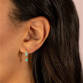 wholesale S925 Sterling Silver Turquoise And Zircon Ear Cuff Hoop Earrings,ins-0-3