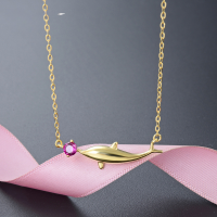 wholesale S925 Silver Korean Style New Fashion Minimalist Women's Clavicle Chain with Zircon Inlaid Cute Dolphin Pendant Necklace-Fashion necklace 925 silver