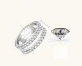 wholesale 925 Sterling Silver New Ins Style Niche Design High-end Moissanite Ring Women's Couple Ring Stackable Ring Wholesale-0-5