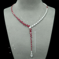 wholesale 925 Silver Gold-Plated Chain with High-Carbon Diamond, Cultured Ruby, and GRC Advanced Jewelry for Women Y-Necklace-0-1