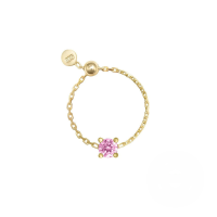 wholesale S925 Sterling Silver Light Luxury Set With Simulated Zircon Zirconia Adjustable Open Ringins Trendy Jewelry-Gold Round-Pink Diamond Adjustable Opening