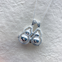 wholesale 999 Silver Maker S999 Lucky Turning Wealth Gourd Pendant Rotatable Fashion Trend National Style Versatile Necklace-999 Pure Silver Heart Chopard Universal Chain 45CM Pure Silver