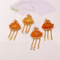 wholesale S925 silver gold-plated natural beeswax amber lotus Buddha pendant accessory DIY semi-finished bracelet necklace string ornament-0-1