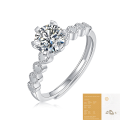 wholesale S925 Silver Genuine D Color Moissanite Ring, 1 Carat, Engagement Wedding Proposal Couple Women's Ring, Colorfast-0-40