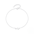 wholesale S925 Sterling Silver Adjustable Wave-shaped Pendant Anklet, Minimalist and Premium-0-0