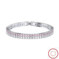 wholesale 925 Sterling Silver Double Row Colorful Zircon Tennis Bracelet, Molded Zircon Bracelet, Cross-Border Hit-0-0