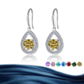 wholesale S925 Silver Moissanite Drop Earrings, Foreign Trade Hot-Style, Niche Fashion Trend, Luxurious High-End Sense Wholesale-0-12