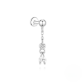 wholesale Sterling Silver With Rhinestones, Tassel, Threaded Flat-back Ear Bone Stud Earrings,。-0-11