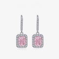 wholesale 925 Silver New 15ct Rectangle Ice-Cut Earrings with High-Carbon Diamond Ear Hook Jewelry-0-0
