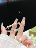 wholesale 999 Sterling Silver Bow Middle-to-Older Children's Bracelet for Girls, Elementary School Kids, Silver Jewelry, Single Piece-0-29