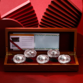wholesale 999 Silver S999 Silver Ingot Fortune, Prosperity, Longevity Set for Gifting and Collecting, Auspicious Wealth Gift Box, Factory Direct Wholesale-0-2