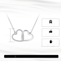 wholesale S925 Sterling Silver Cloud-Pull Jewelry Heart-Connected Zircon Inlaid Collarbone Chain, Versatile and Elegant Necklace, Direct from Manufacturer-0-3