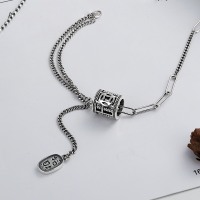 wholesale S925 Sterling Silver Retro Vintage Abacus Harajuku Style Tassel Pendant Necklace for Women-YL153/approx. 11.38g 925 silver