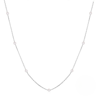 wholesale S925 Sterling Silver Pearl Layering Collarbone Necklace, Trendy On Douyin, Luxe Fashion Jewelry-Platinum 925 silver