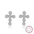wholesale S925 Sterling Silver Cloud-pull Jewelry Cross Full Diamond Stud Earrings 4A Zircon European and American Popular Style Wholesale from Manufacturer-0-0
