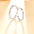 wholesale S925 Sterling Silver "Heartbeat" Couple Rings, ECG Design, Ins Style High-end Sense, for Qixi Festival-0-6
