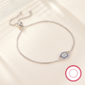 wholesale 925 Sterling Silver Stretch Bead Evil Eye Zircon Bracelet, Light Luxury High-End European and American Foreign Trade Jewelry-0-2