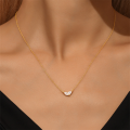 wholesale S925 Sterling Silver Cat's Eye Stone Classic Teardrop Pendant Choker Necklace, French Style Retro Understated Luxury-0-2