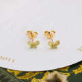 wholesale S925 silver plated with 14k gold summer fresh style fluttering butterfly earrings-0-3