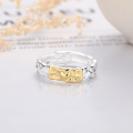 wholesale S925 Sterling Silver Fashion Korean Style Irregular Concave Lava Texture Heart Unique Design Open Adjustable Ring-0-3