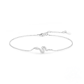 wholesale S925 Sterling Silver Ins Fun Snake Zircon Turquoise Paper Clip Bracelet-0-6