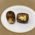 wholesale S925 gold-plated silver natural agarwood spacer beads barrel beads tri-way connector accessories DIY handmade unfinished bracelet necklace stringing ornaments-0-5