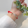 wholesale 999 Silver Nalan Literary Retro Chinese Style Exquisitely Designed Small Snake Red String Bracelet S7570-0-1