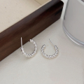 wholesale S925 Sterling Silver C-shaped Rope Stud Earrings for Women, South Korea New Fashion Earrings-0-1