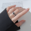 wholesale S925 silver retro vintage multi-layer heart ring, elegant Thai silver wide surface drip glue women's jewelry J8858-0-1