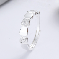 wholesale S925 Sterling Silver Versatile Open-Ended Ring with Minimalist Karakusa Pattern, Dragon Scale, and Geometric Design-YJ1125/approx. 2.8g Adjustable opening