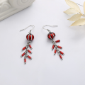wholesale S925 silver vintage Chinese-style lantern firecracker red festive creative design earrings ear clips-0-0