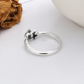 wholesale S925 Sterling Silver Korean-style Creative Cute Bunny Chasing Carrot Design Sweet and Versatile Open Ring-0-2
