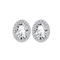 wholesale S925 Sterling Silver Moissanite Minimalist Elegant Stud Earrings Small Niche Versatile Fashionable High-end Ear Jewelry Ear Clips for Women Wholesale-1 carat + 1 carat (zircon) earrings 925 silver