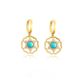 wholesale S925 Sterling Silver Cross-Border Fashion Turquoise Ear Accessories Wholesale European and American Style Summer New Earrings-0-0