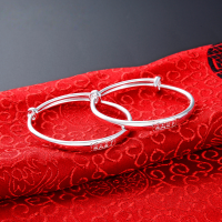 wholesale 9999 pure silver baby full moon bracelet pair, fashionable Korean-style children's accessories for wholesale-Baby Bracelet>S999 Pure Silver
